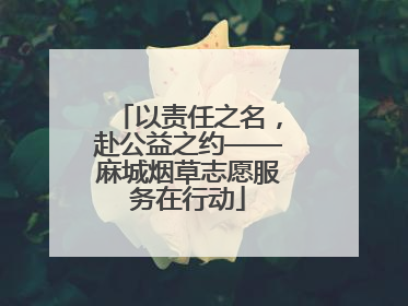 以责任之名，赴公益之约——麻城烟草志愿服务在行动