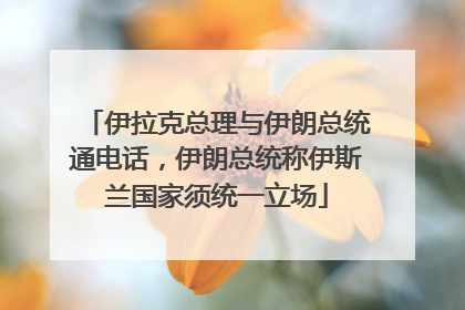 伊拉克总理与伊朗总统通电话，伊朗总统称伊斯兰国家须统一立场