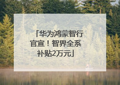 华为鸿蒙智行官宣！智界全系补贴2万元