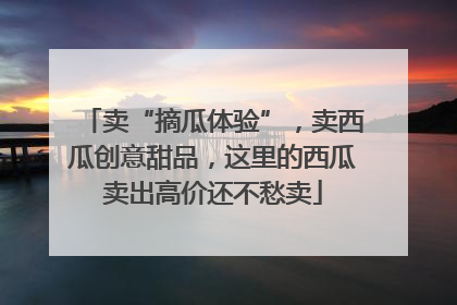 卖“摘瓜体验”，卖西瓜创意甜品，这里的西瓜卖出高价还不愁卖