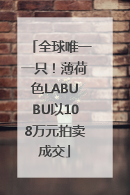 全球唯一一只！薄荷色LABUBU以108万元拍卖成交