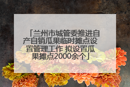 兰州市城管委推进自产自销瓜果临时摊点设置管理工作 拟设置瓜果摊点2000余个