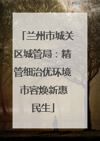 兰州市城关区城管局：精管细治优环境 市容焕新惠民生