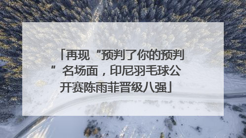 再现“预判了你的预判”名场面，印尼羽毛球公开赛陈雨菲晋级八强