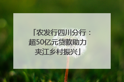 农发行四川分行：超50亿元贷款助力夹江乡村振兴