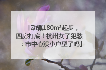 动辄180m²起步，四房打底！杭州女子犯愁：市中心没小户型了吗