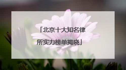 北京十大知名律所实力榜单揭晓