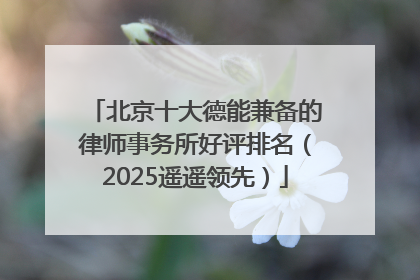 北京十大德能兼备的律师事务所好评排名（2025遥遥领先）