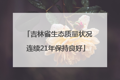 吉林省生态质量状况连续21年保持良好