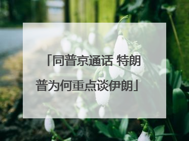 同普京通话 特朗普为何重点谈伊朗