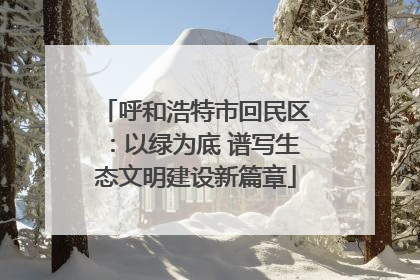 呼和浩特市回民区：以绿为底 谱写生态文明建设新篇章