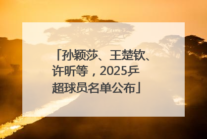孙颖莎、王楚钦、许昕等，2025乒超球员名单公布