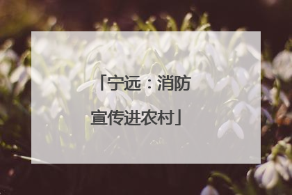 宁远：消防宣传进农村