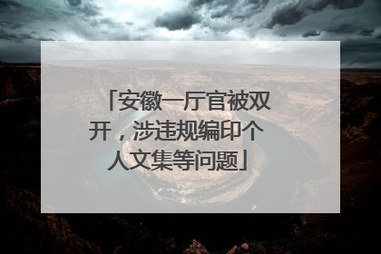 安徽一厅官被双开，涉违规编印个人文集等问题