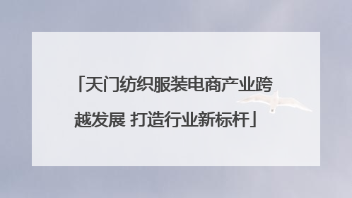 天门纺织服装电商产业跨越发展 打造行业新标杆