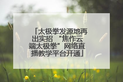 太极拳发源地再出实招 “焦作云端太极拳”网络直播教学平台开通