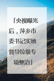 央视曝光后，萍乡市委书记实地督导垃圾专项整治