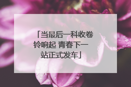 当最后一科收卷铃响起 青春下一站正式发车