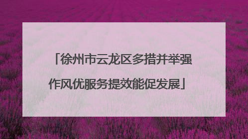 徐州市云龙区多措并举强作风优服务提效能促发展
