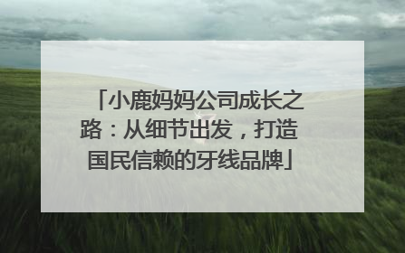小鹿妈妈公司成长之路：从细节出发，打造国民信赖的牙线品牌