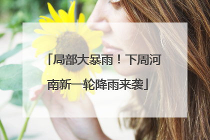 局部大暴雨！下周河南新一轮降雨来袭