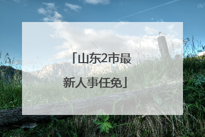 山东2市最新人事任免
