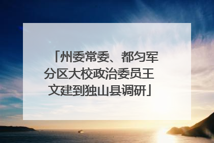 州委常委、都匀军分区大校政治委员王文建到独山县调研