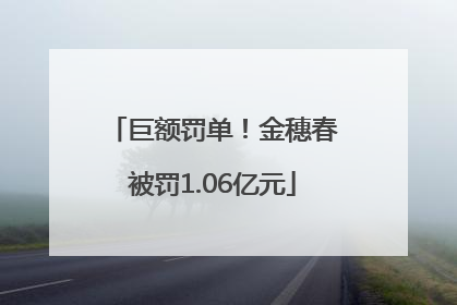 巨额罚单！金穗春被罚1.06亿元