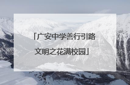 广安中学善行引路 文明之花满校园