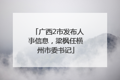 广西2市发布人事信息，梁枫任横州市委书记