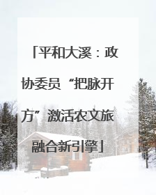 平和大溪：政协委员“把脉开方”激活农文旅融合新引擎