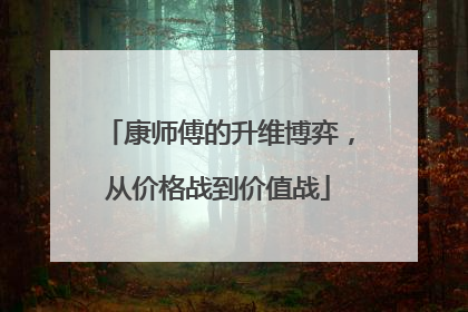 康师傅的升维博弈，从价格战到价值战