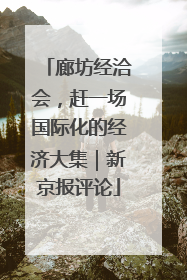 廊坊经洽会，赶一场国际化的经济大集｜新京报评论