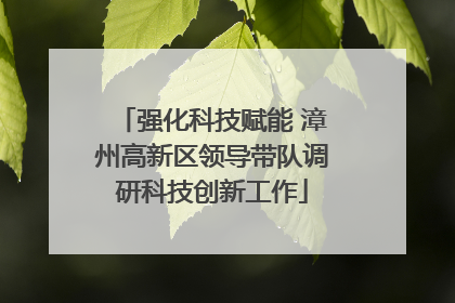 强化科技赋能 漳州高新区领导带队调研科技创新工作