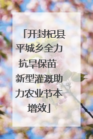 开封杞县平城乡全力抗旱保苗 新型灌溉助力农业节本增效