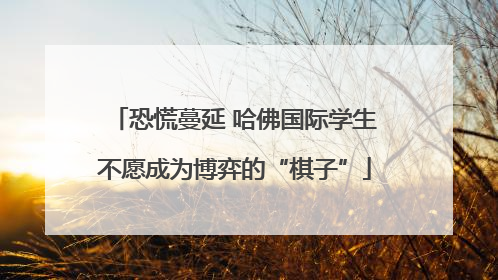 恐慌蔓延 哈佛国际学生不愿成为博弈的“棋子”