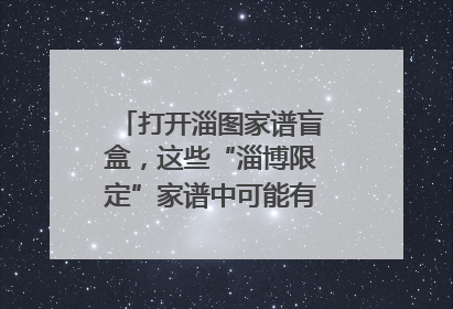 打开淄图家谱盲盒，这些“淄博限定”家谱中可能有你的隐藏身份
