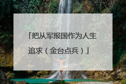 把从军报国作为人生追求（金台点兵）