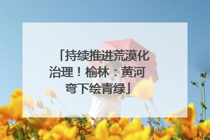 持续推进荒漠化治理！榆林：黄河弯下绘青绿