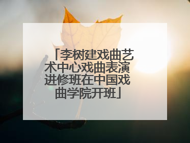 李树建戏曲艺术中心戏曲表演进修班在中国戏曲学院开班