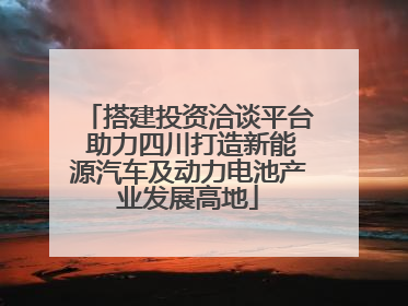 搭建投资洽谈平台 助力四川打造新能源汽车及动力电池产业发展高地