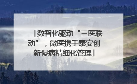 数智化驱动“三医联动”，微医携手泰安创新慢病精细化管理