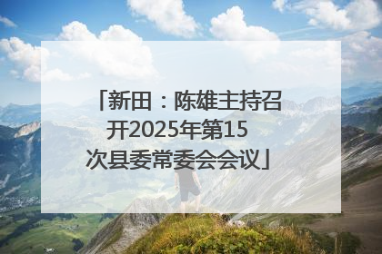 新田：陈雄主持召开2025年第15次县委常委会会议