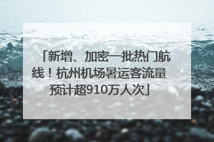 新增、加密一批热门航线！杭州机场暑运客流量预计超910万人次