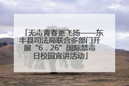 无毒青春更飞扬——东丰县司法局联合多部门开展“6．26”国际禁毒日校园宣讲活动