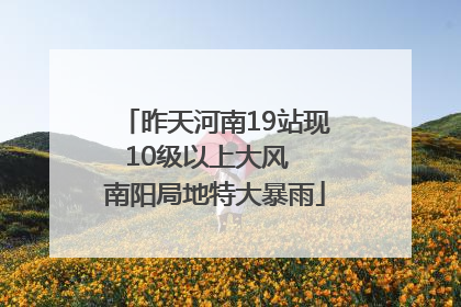 昨天河南19站现10级以上大风  南阳局地特大暴雨