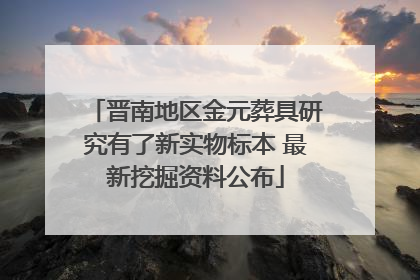 晋南地区金元葬具研究有了新实物标本 最新挖掘资料公布