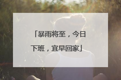 暴雨将至，今日下班，宜早回家