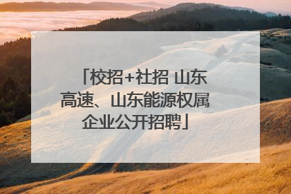 校招+社招 山东高速、山东能源权属企业公开招聘