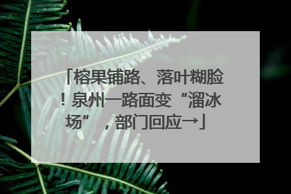 榕果铺路、落叶糊脸！泉州一路面变“溜冰场”，部门回应→